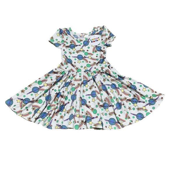 Dot Dot Smile Toddler Girls Size 2T Planets &‎ Stars Cap Sleeve Twirl Dress NWT - Picture 1 of 7